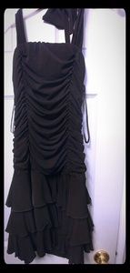 CANDIES FORMAL BLACK HALTER DRESS